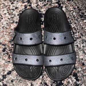 CROCS Glittery Black Sandals